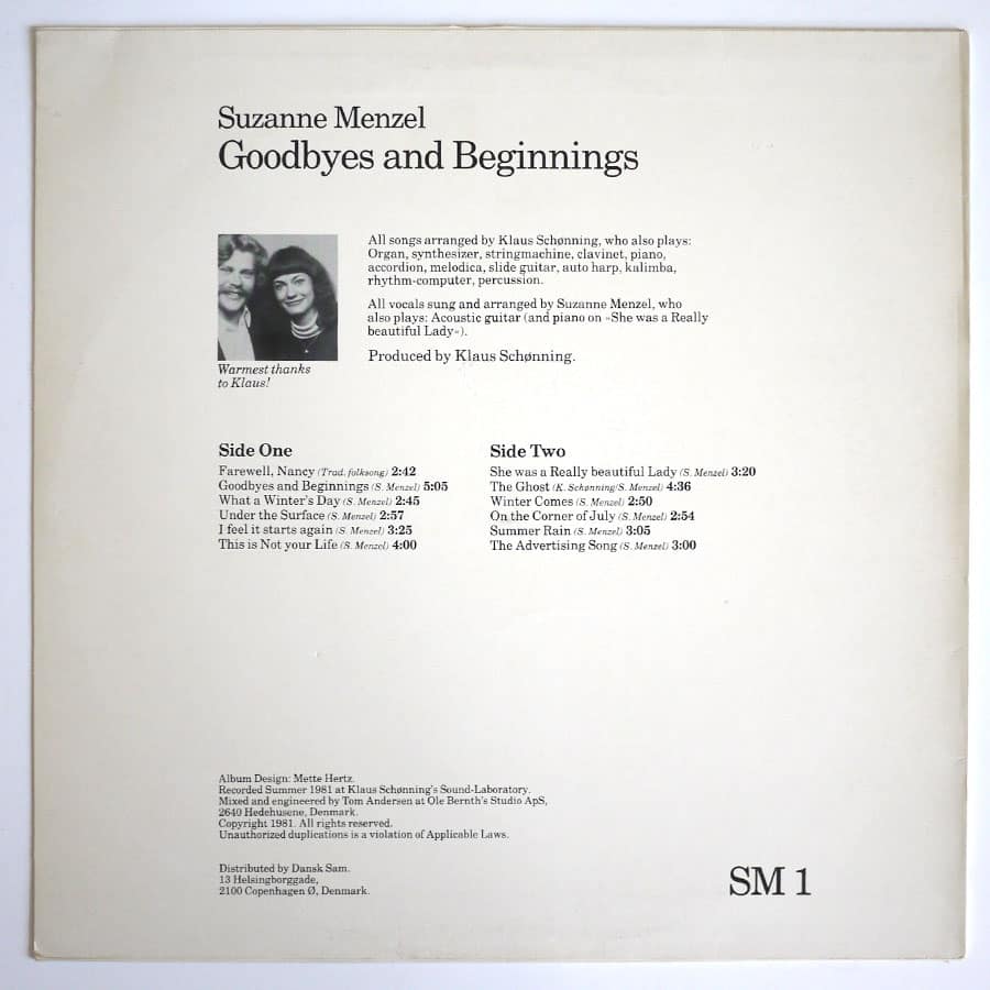 SUZANNE MENZEL - Goodbyes And Beginnings - Image 2